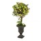 National Tree Company Artificial Single Ball Topiary, Green, Decorated with Flower Blooms and Pastel Eggs, Vine, Spring Collection, 26 Inches